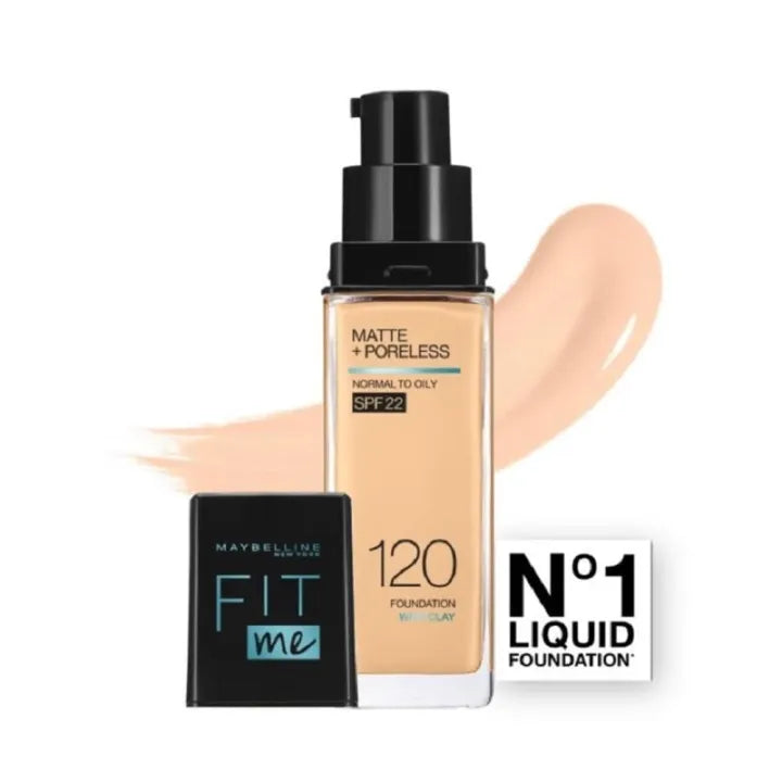 Fit Me Liquid Foundation Matte & Poreless – 120 Classic Ivory (30ml)